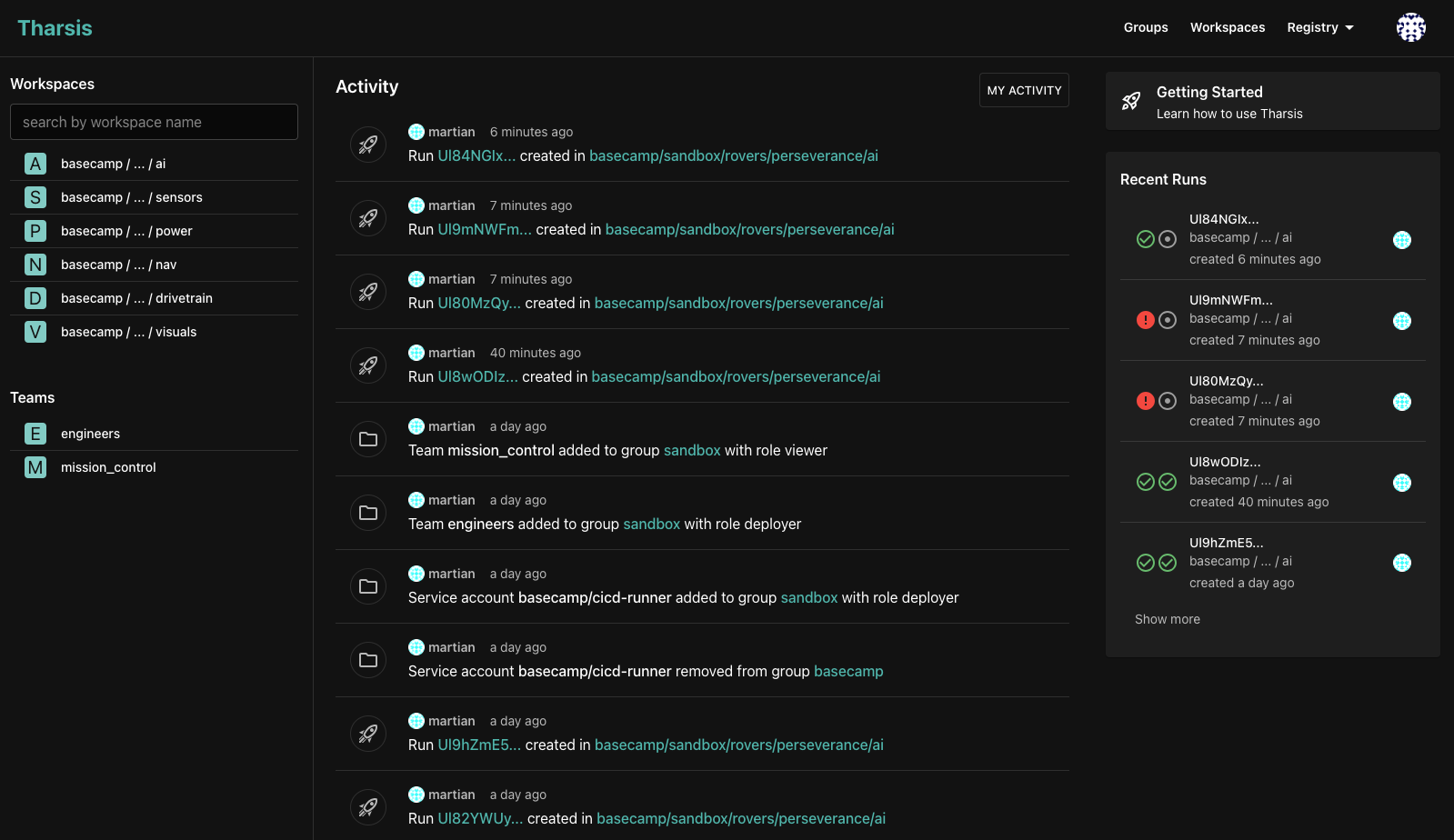 Home Dashboard Screenshot
